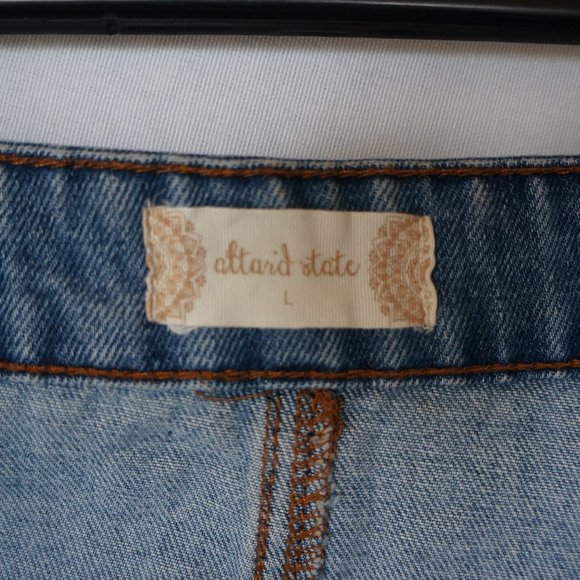 Altar'd State Denim Jean Mini Skirt Zip Front - Picture 4 of 4